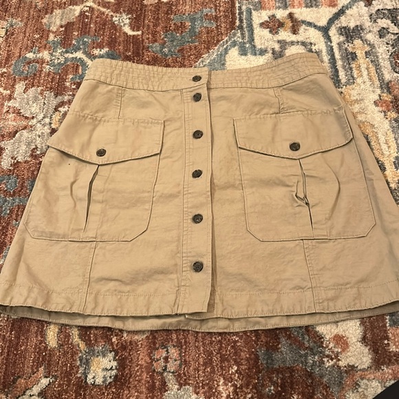 Banana Republic - Steppe Linen-Blend Mini Skirt - Maverick Tan Khaki - Size 12 - Picture 2 of 3